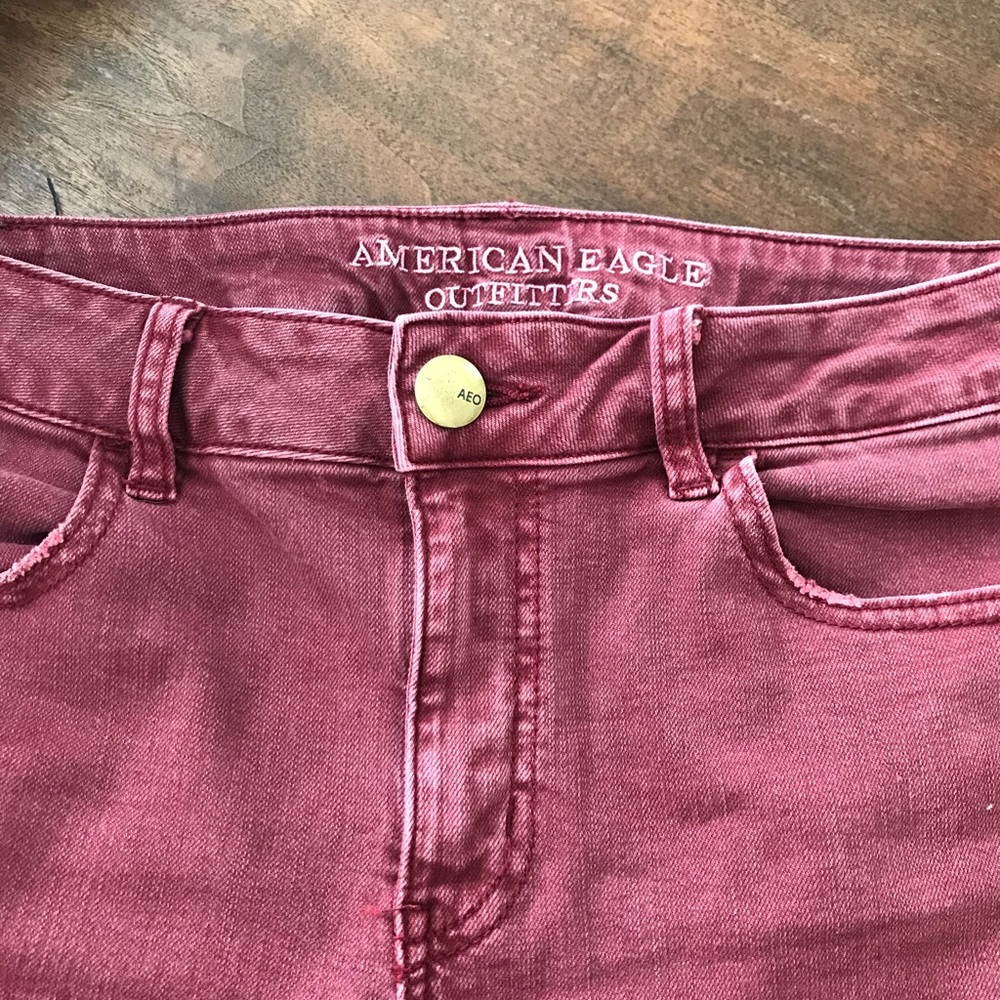 American eagle jegging crop 10 maroon